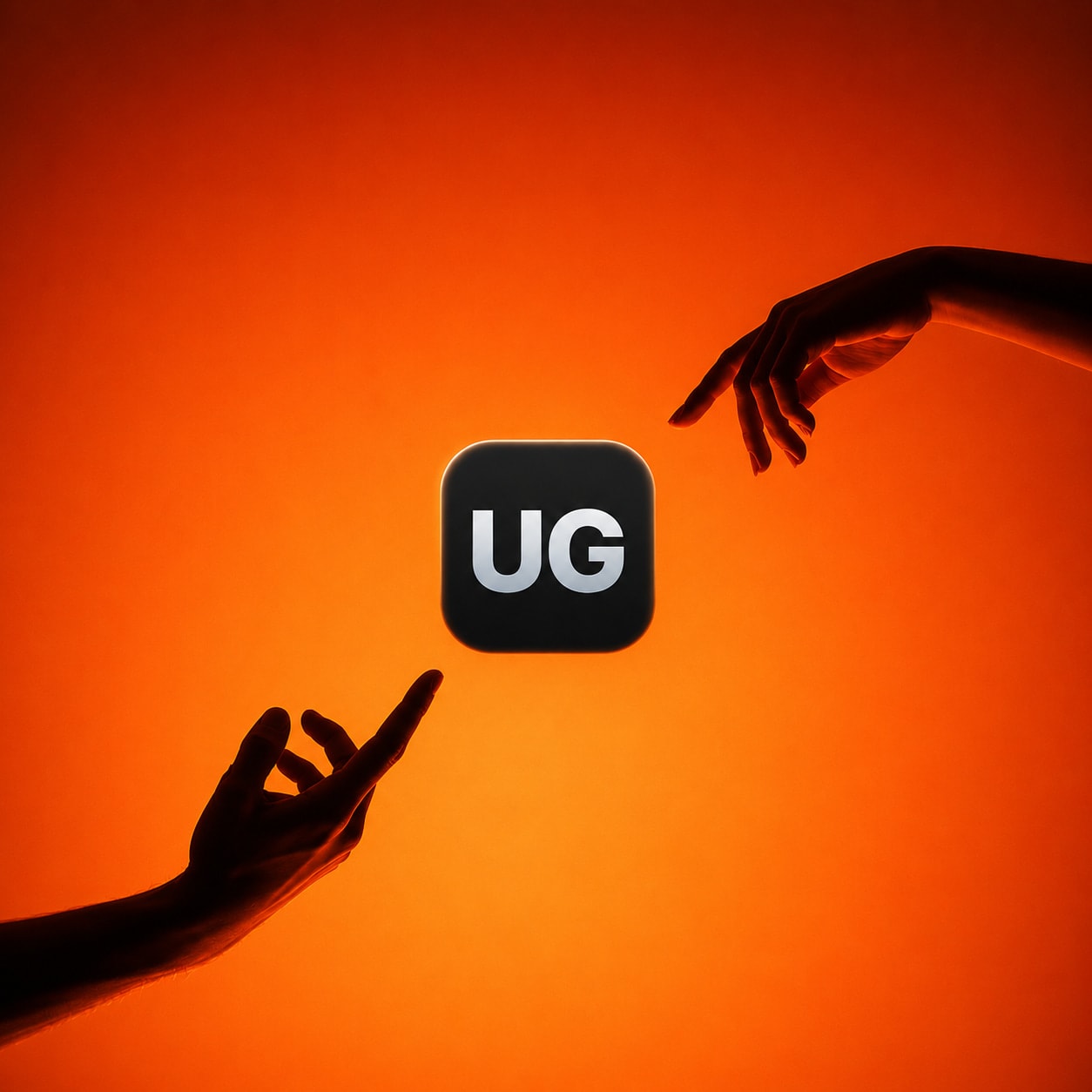 The Ungamble app icon surrounded by its glowing features: the panic play button, the streak flame, Rux and the shield