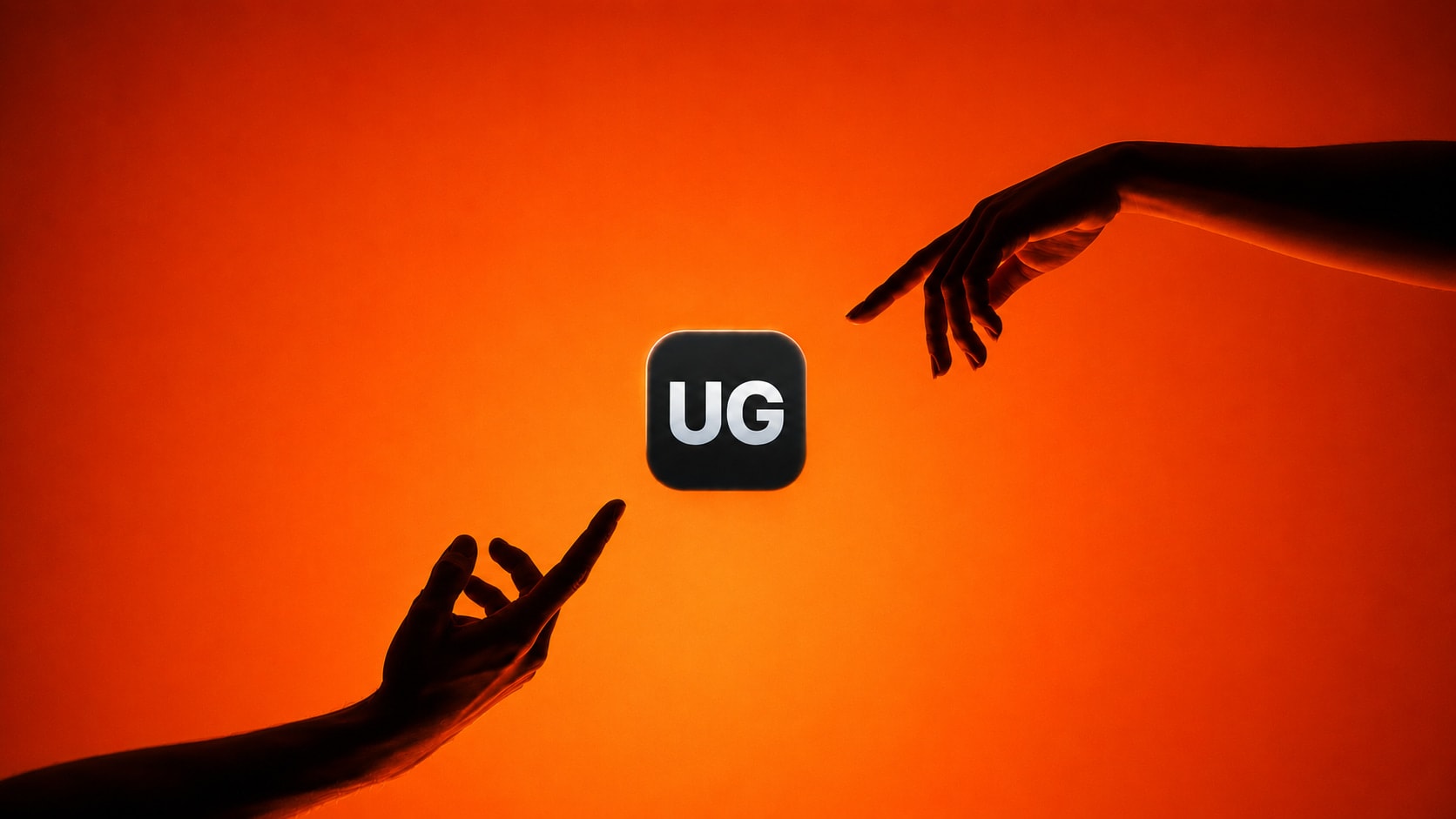 The Ungamble app icon surrounded by its glowing features: the panic play button, the streak flame, Rux and the shield